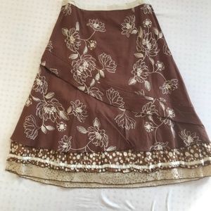 Neesh by D.A.R. brown and beige skirt